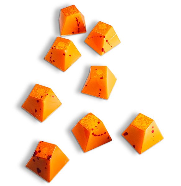 Handgefertigte Truffe – Blaumohn Safran - Clement Chococult