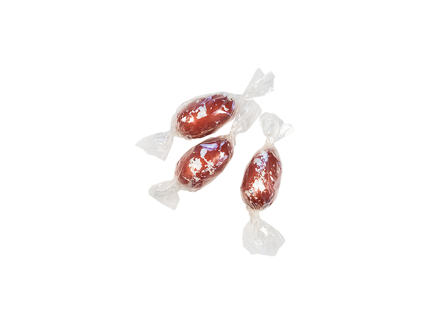 3 handgefertigte Pralineneier Pfirsich Marzipan - Clement Chococult